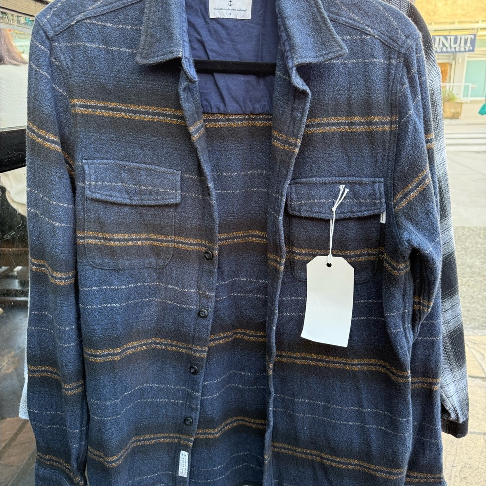Urban Outfitters Navy and Brown Shirt